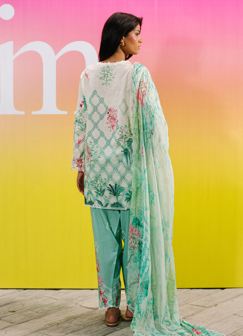 Printed Embroidered 3 PC Suit