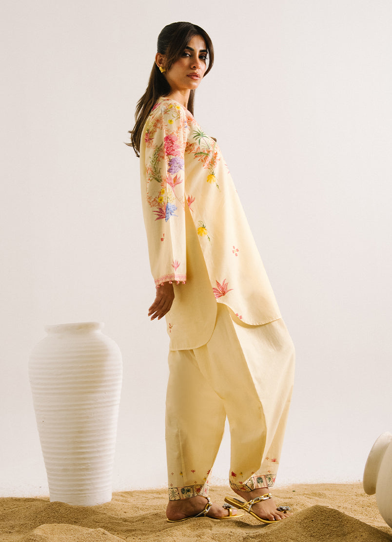 Printed Solid CO-ORD Set