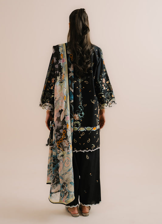 Printed Embroidered 3 PC Suit