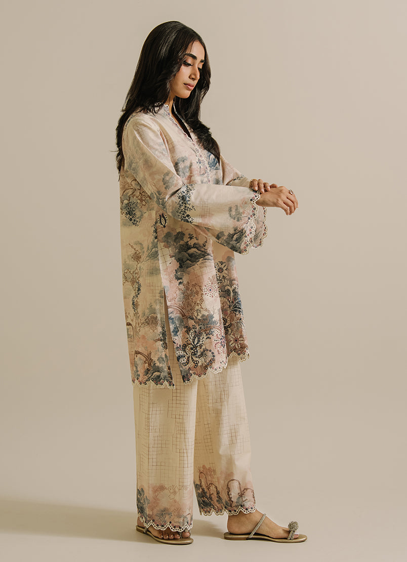 Printed Embroidered CO-ORD Set
