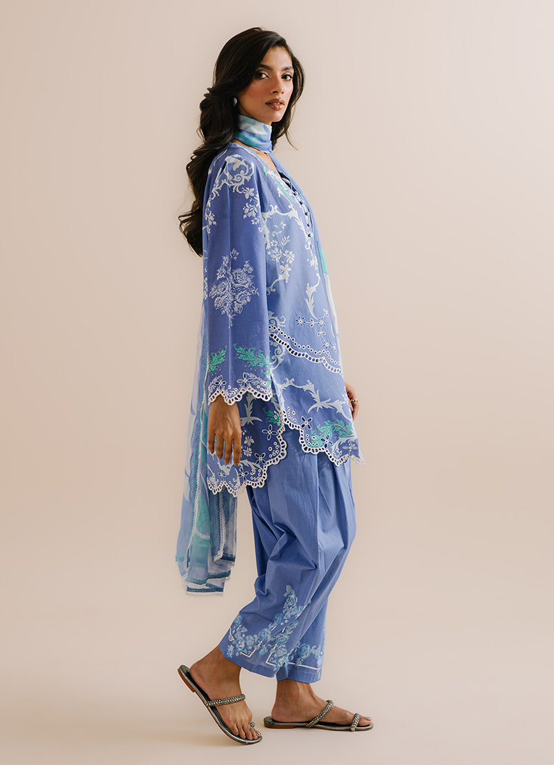 Printed Embroidered 3 PC Suit