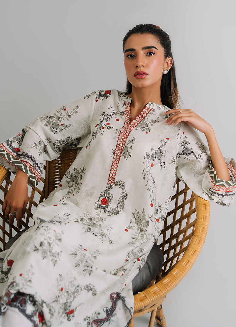 Printed Embroidered Kurta