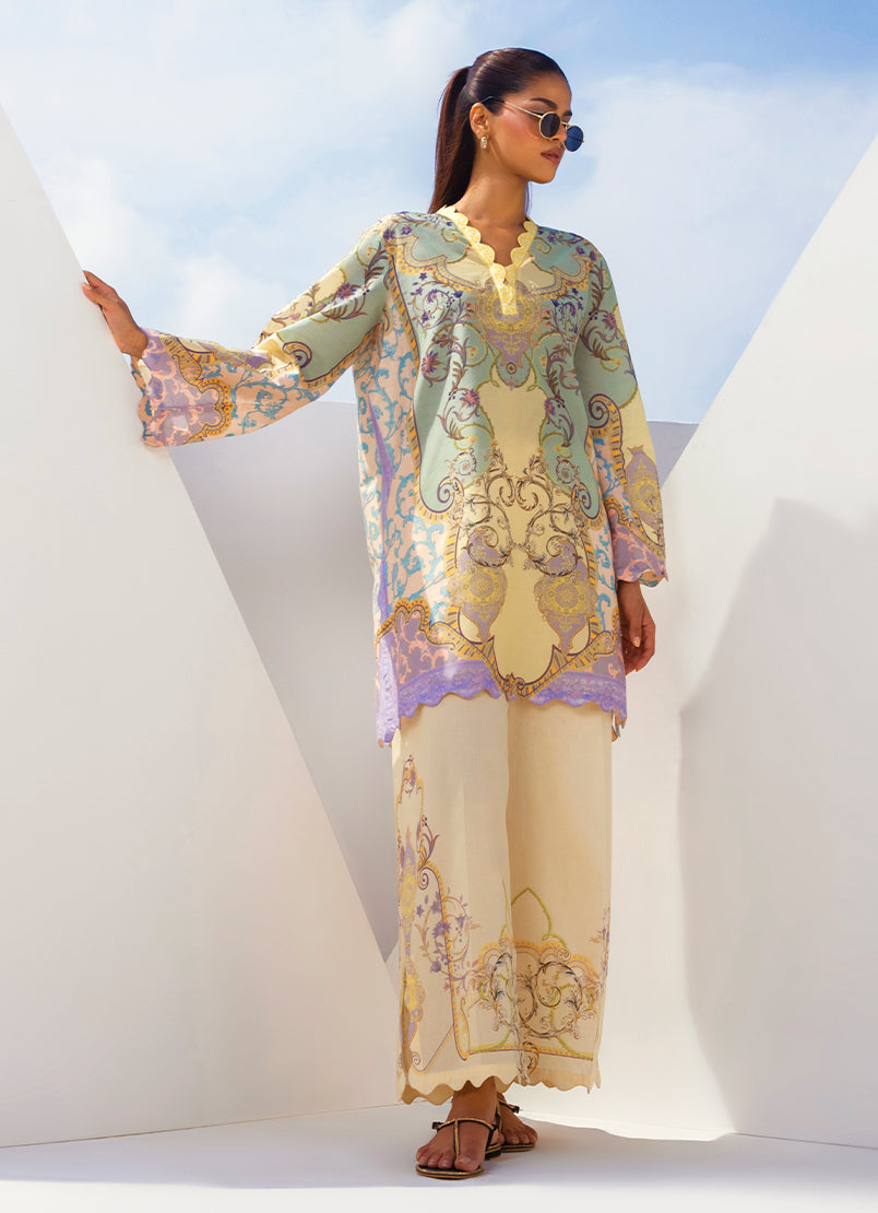 Printed Solid CO-ORD Set