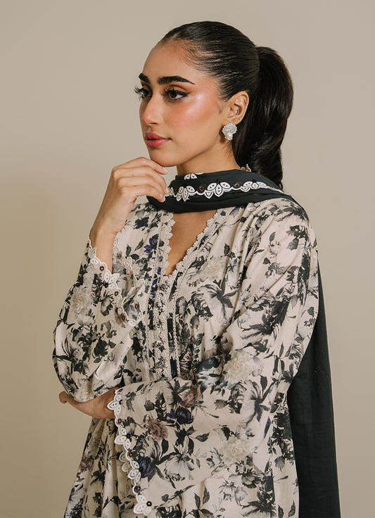 3 PC Printed Embroidered Suit
