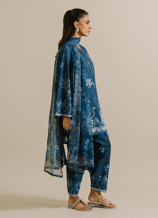 3 PC Printed Embroidered Suit