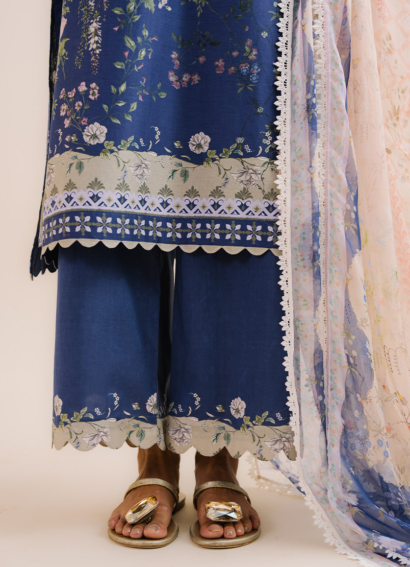 Printed Embroidered 3 PC Suit