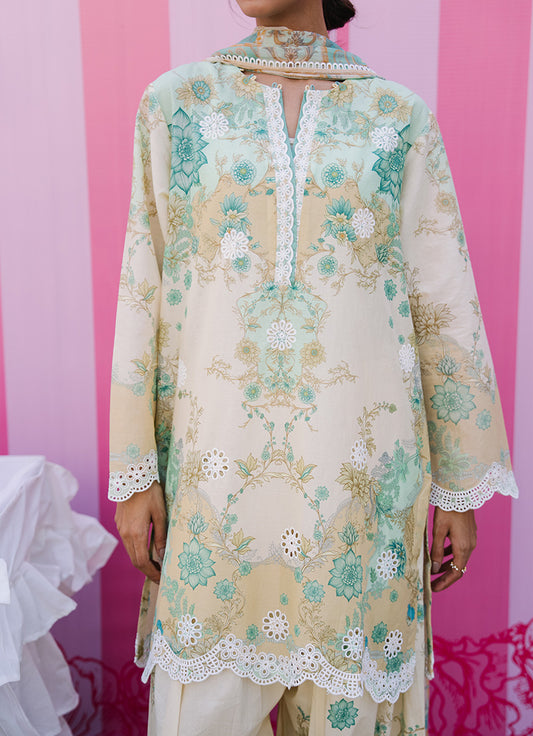 Printed Embroidered 3 PC Suit