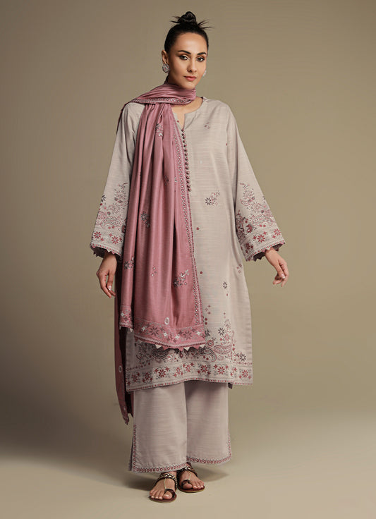 3 PC khaddar Embroidered Suit