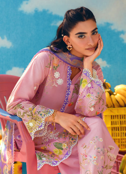 Printed Embroidered 3 PC