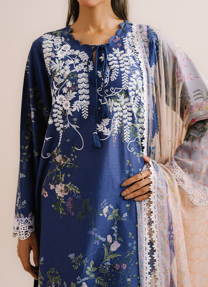 Printed Embroidered 3 PC Suit