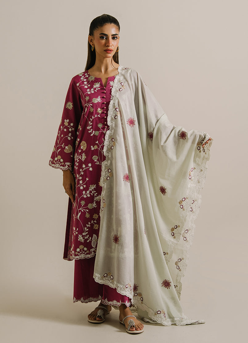 3PC Embroidered Suit