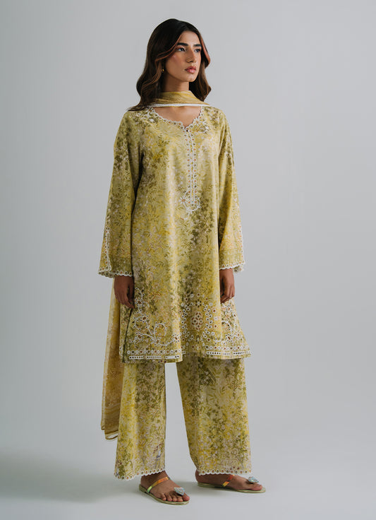 3 PC Embroidered Printed Suit