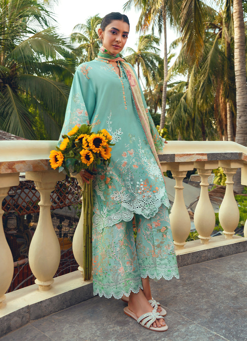Printed Embroidered 3 PC