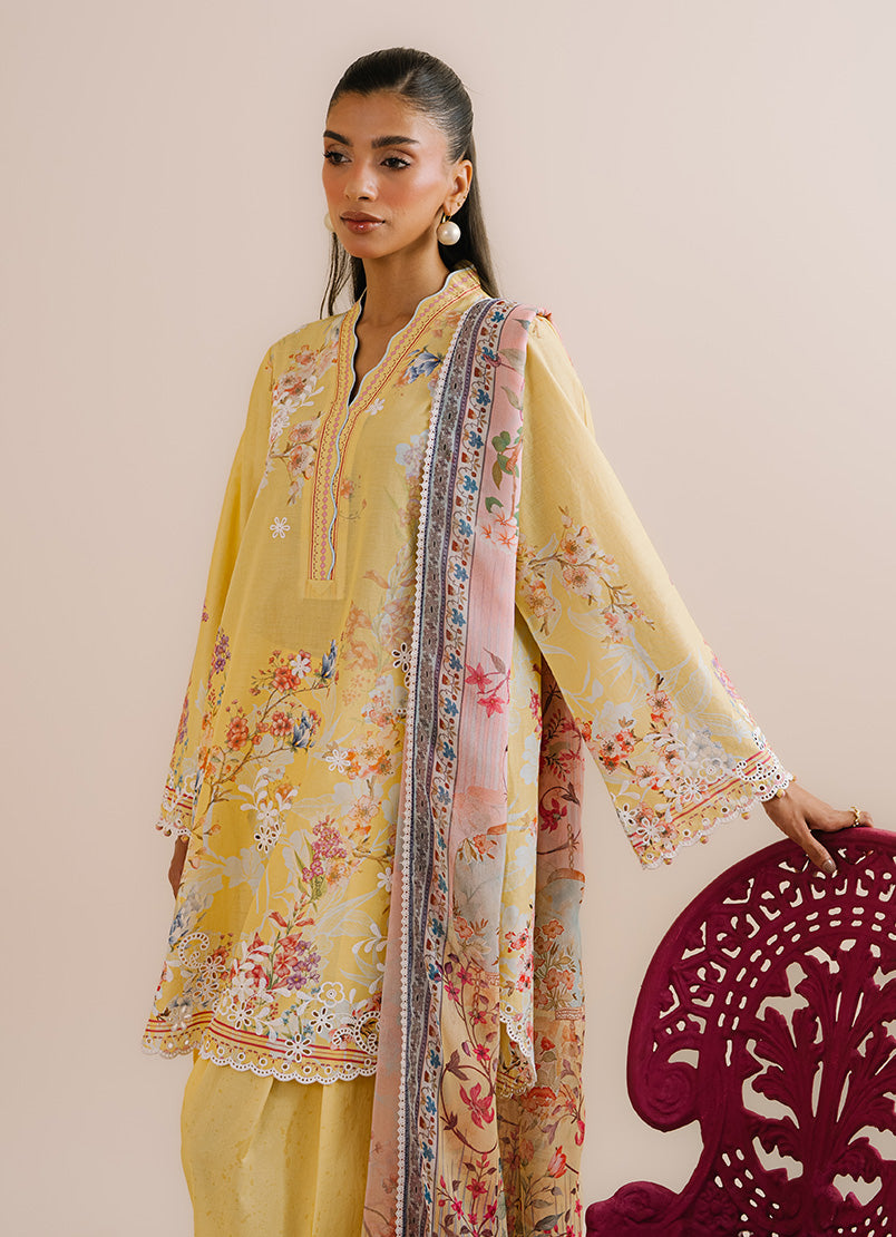 Printed Embroidered 3 PC Suit