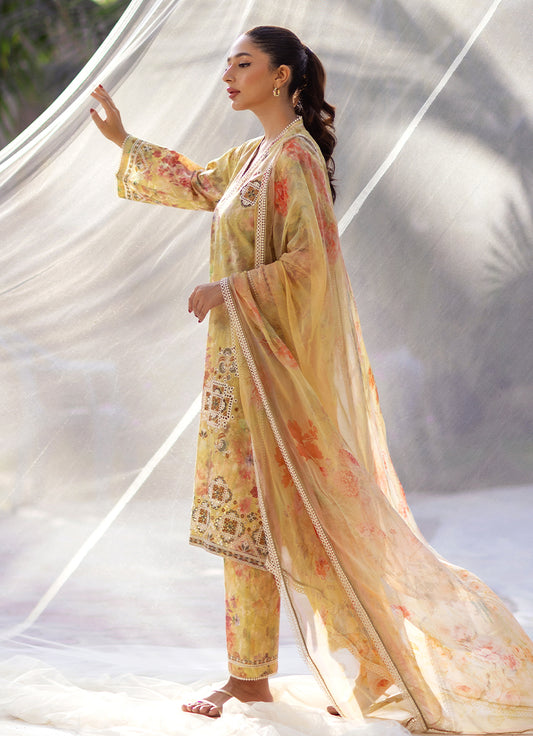 3 PC Embroidered Printed Suit