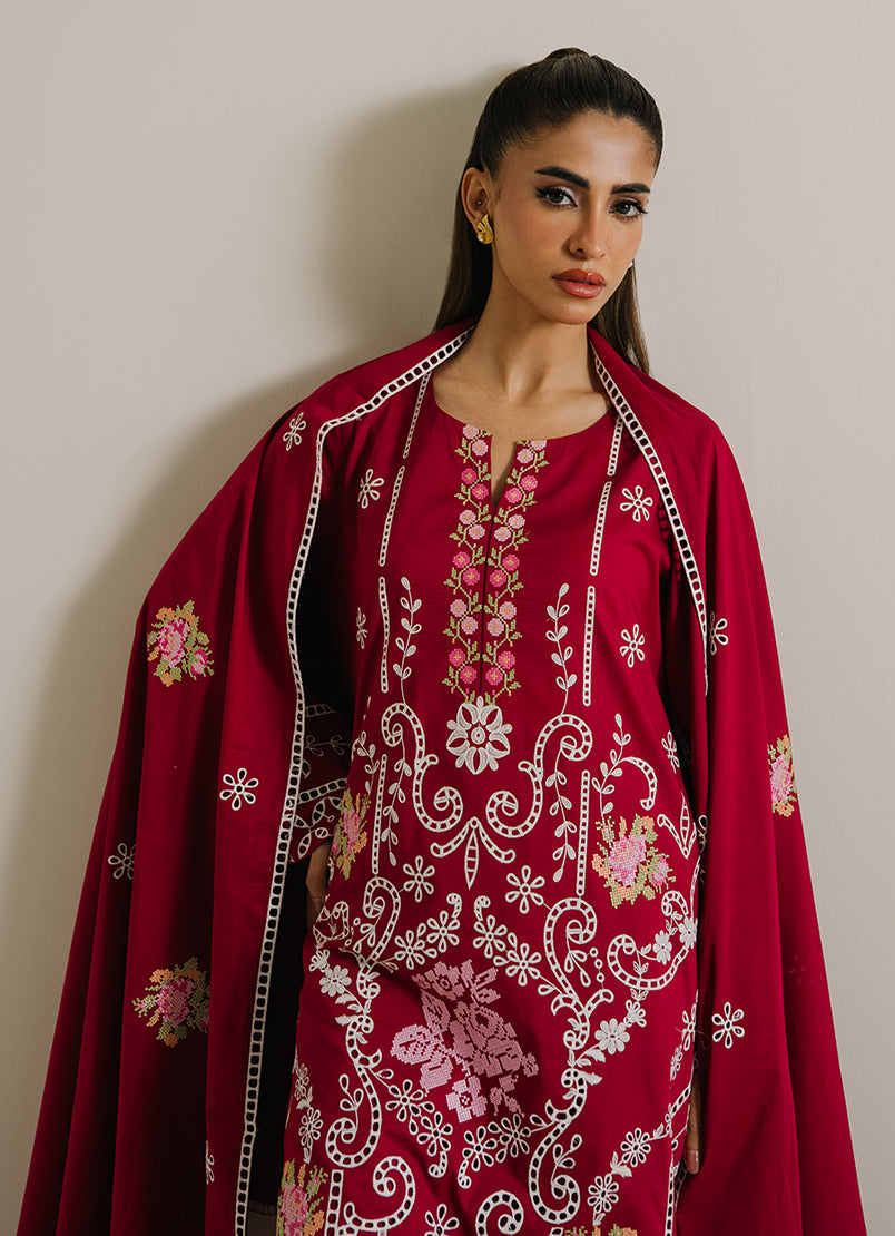 3PC Embroidered Suit