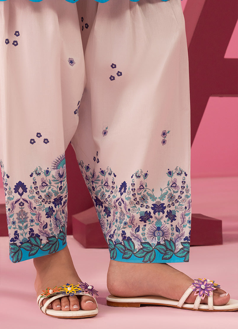 Printed Solid 3 PC Suit