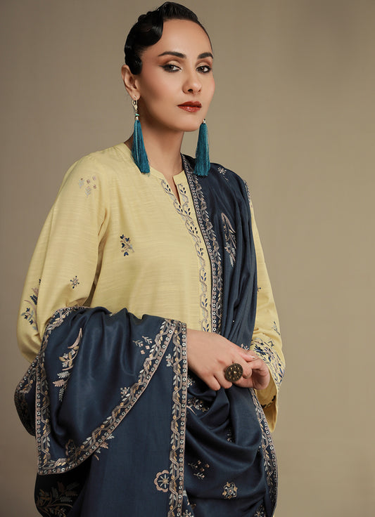 3 PC khaddar Embroidered Suit