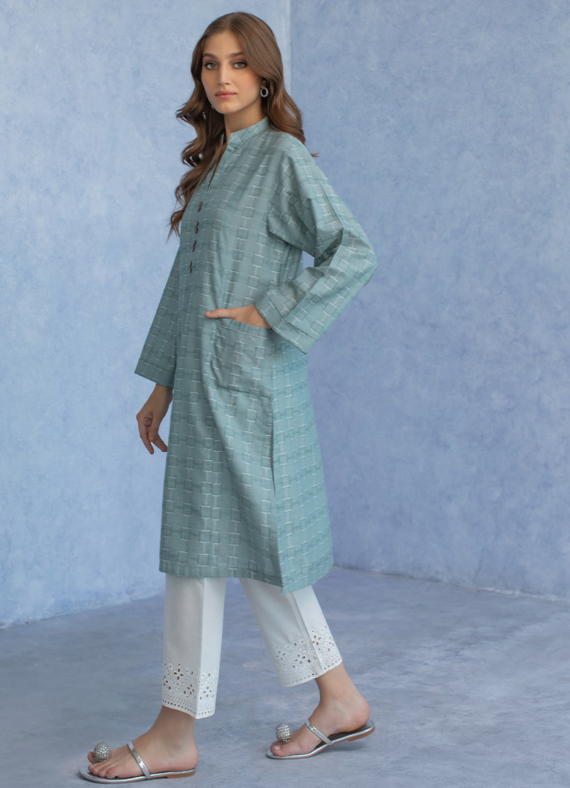 jacquard-solid-kurta