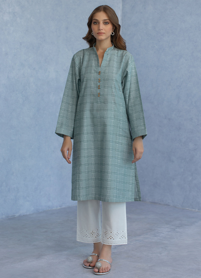 jacquard-solid-kurta