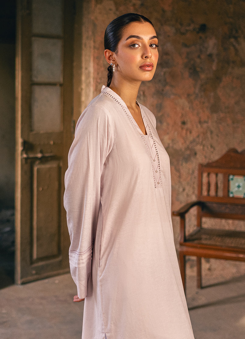 Lilac Jacquard Kurta