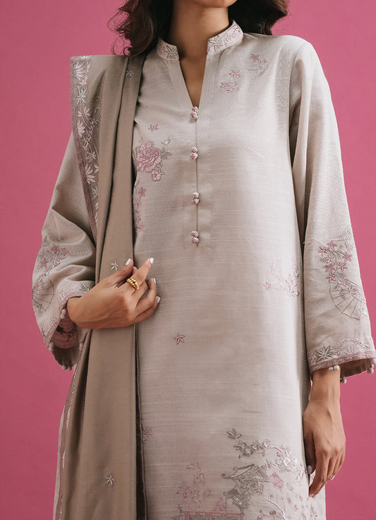 3 PC Khaddar Embroidered Suit