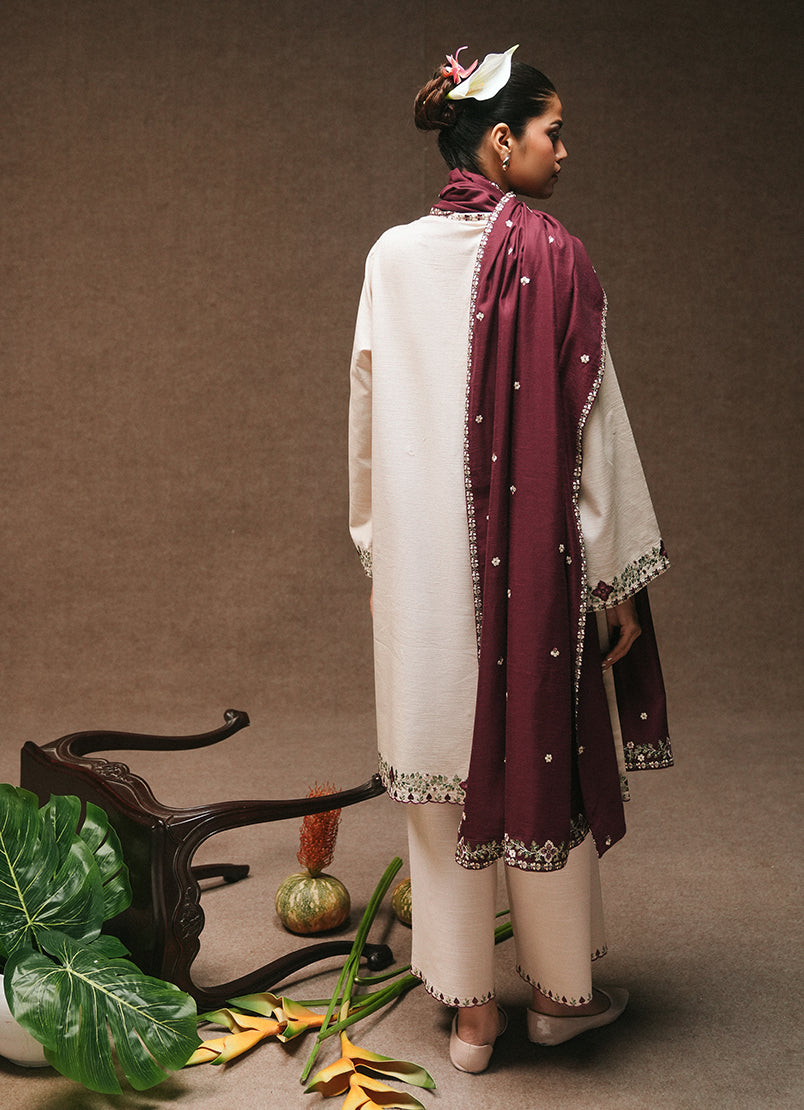 3 PC Khaddar Embroidered Suit