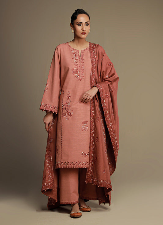 3 PC khaddar Embroidered Suit