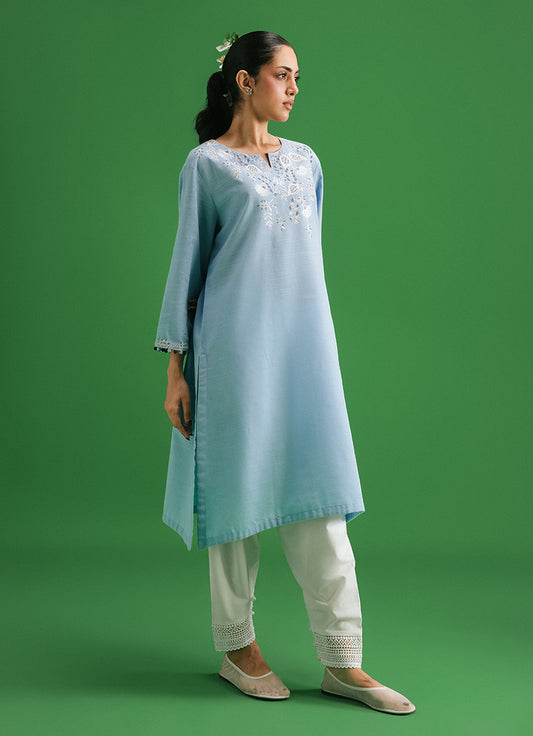 Khaddar Embroidered Kurta