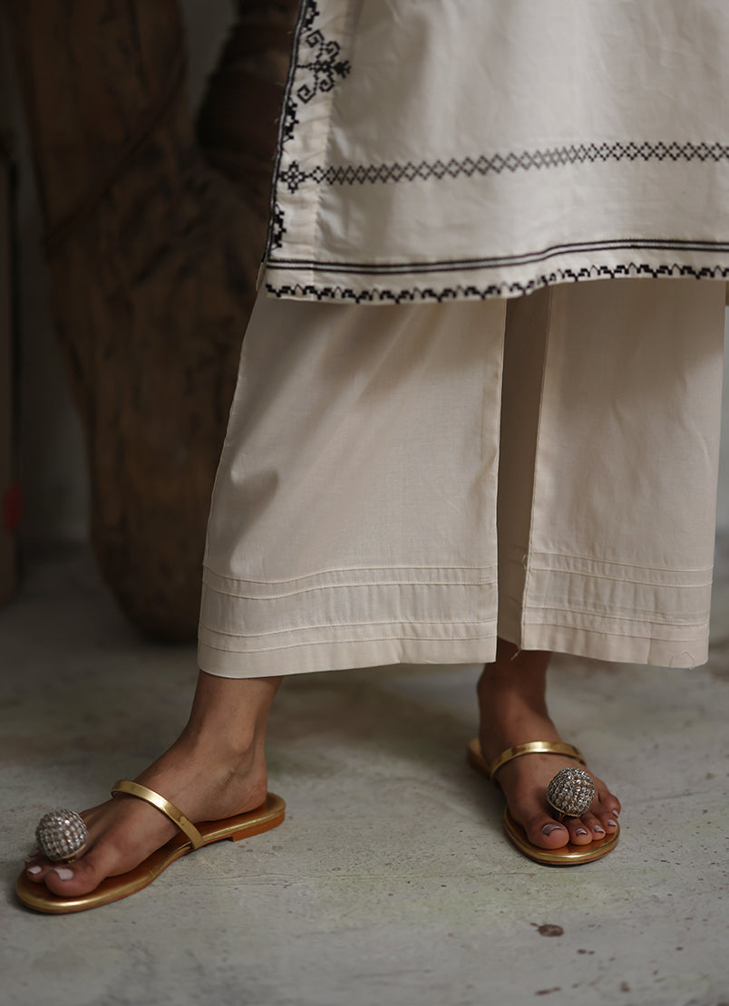 Ivory Embroidered Kurta