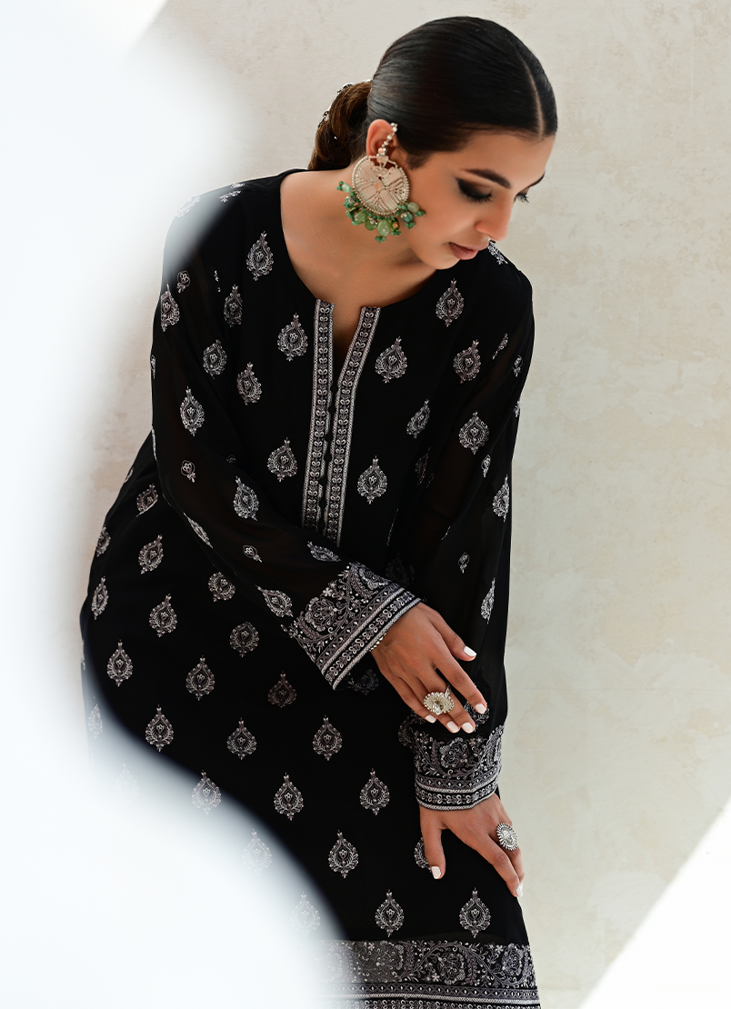 Embroidered Chiffon Shirt