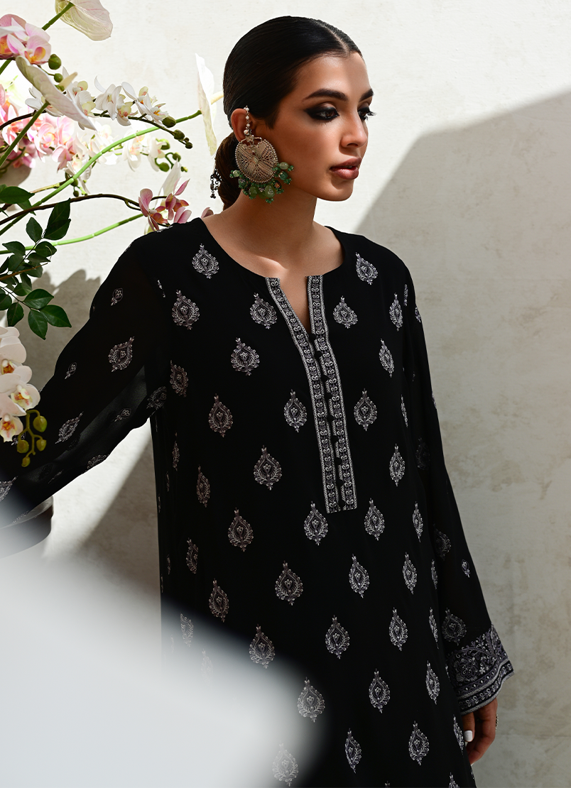 Embroidered Chiffon Shirt