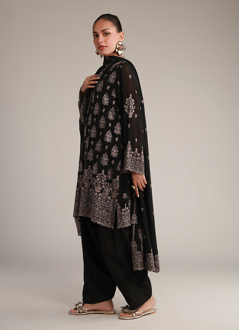 3 PC Chiffon Embroidered Suit