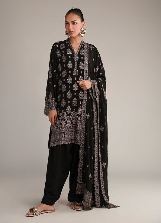 3 PC Chiffon Embroidered Suit